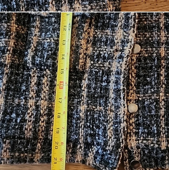 Sweet Rain Contemporary Plaid Tweed Sherpa Collared Jacket Women's Size L - Picture 10 of 14